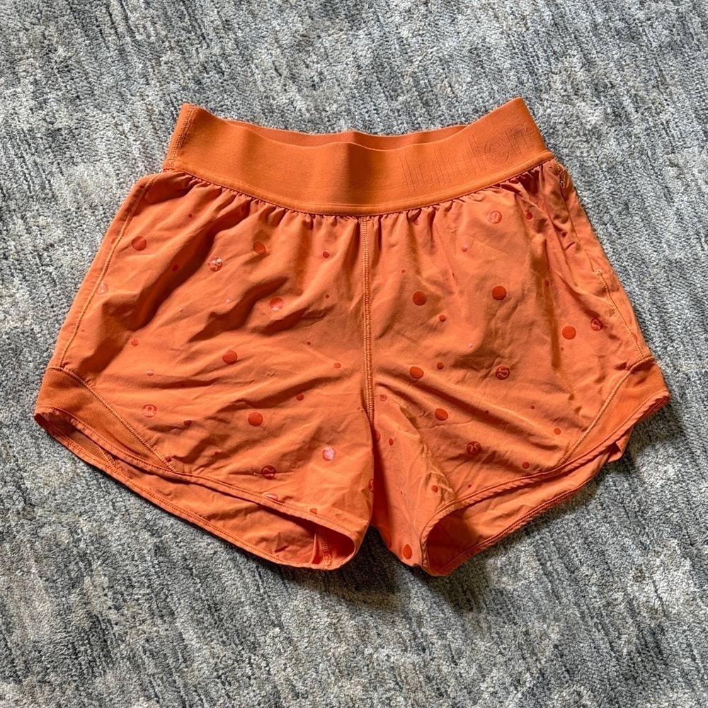 Lululemon Orange Women's running Shorts - size 4